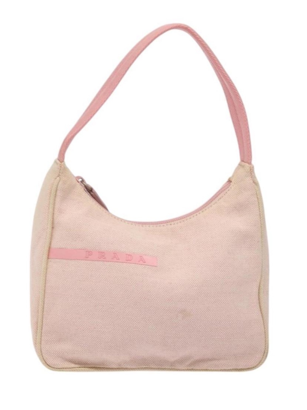 Like/New PRADA Sport Mini Hobo Handbag Pink Canvas